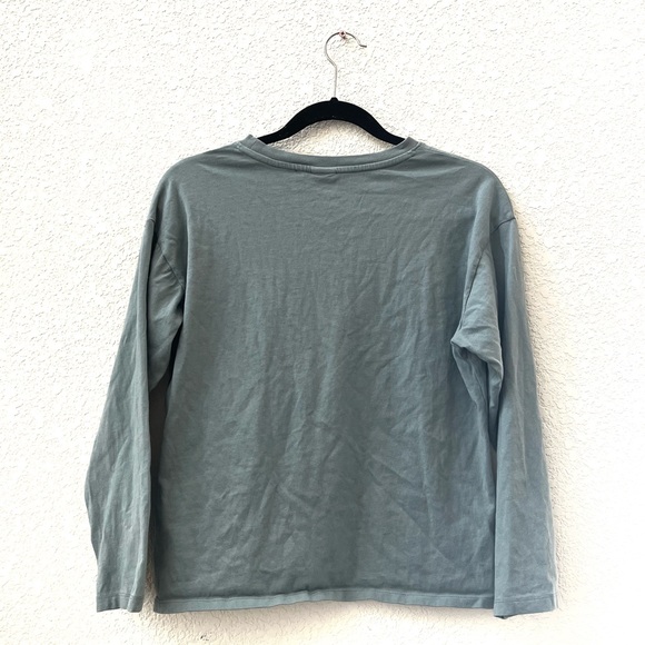 H&M Sage Green Atelier du Centre Long Sleeve Tshirt Size XS - Picture 3 of 4